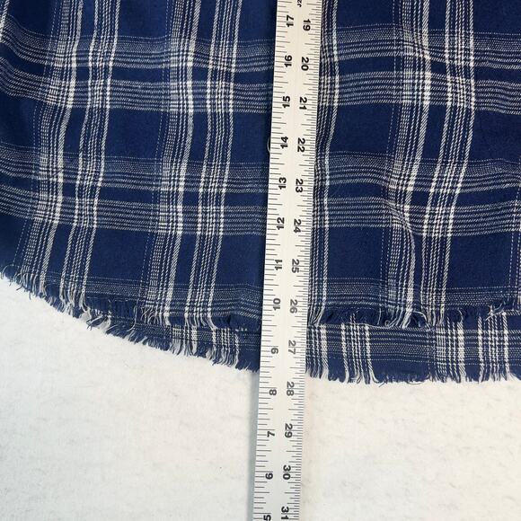 Democracy Button Shirt Woman Small Tunic Style Pockets Fringed Hem Thick Fabric - Picture 9 of 11